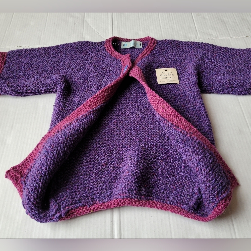 Hand Crafted Purple and Pink Kids Sweater
